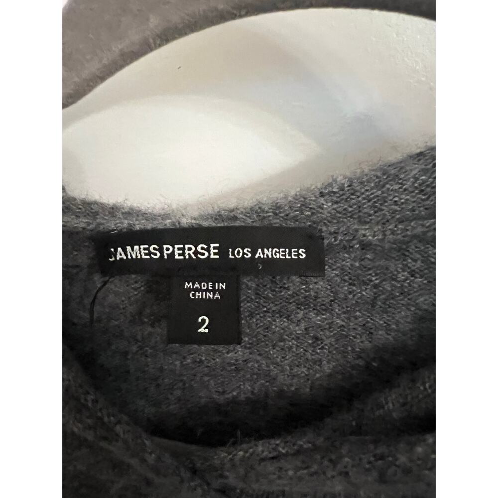 James Perse Cashmere Lotus Flower graphic Knit Hoodie Sweater Women's 2 / M Gray - Picture 4 of 7